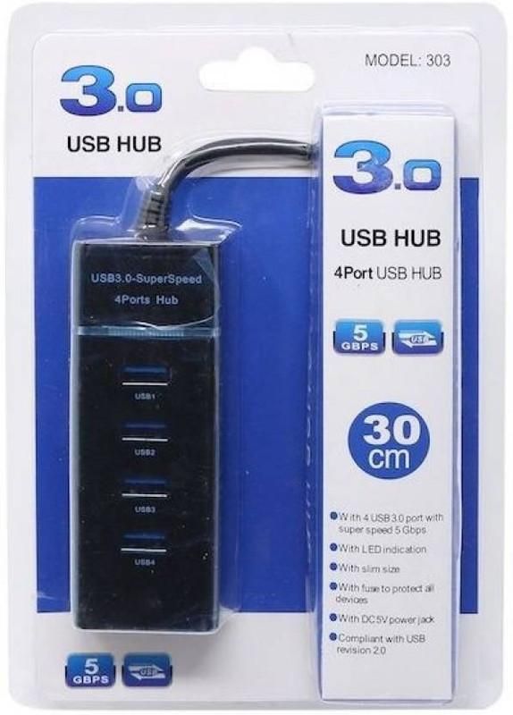4 Port USB Hub 3.0 for Laptop/Phone High Speed