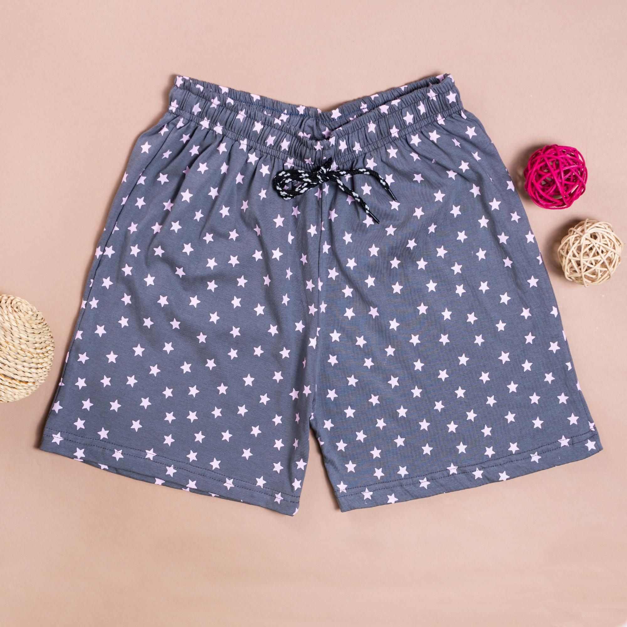 Women's Cotton Pinkstars Printed Shorts