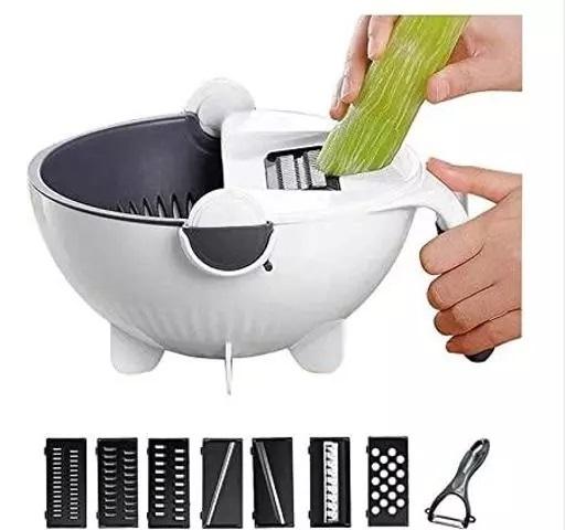 7 in 1 Multifunction Magic Rotate Vegetable Cutter with Drain Basket