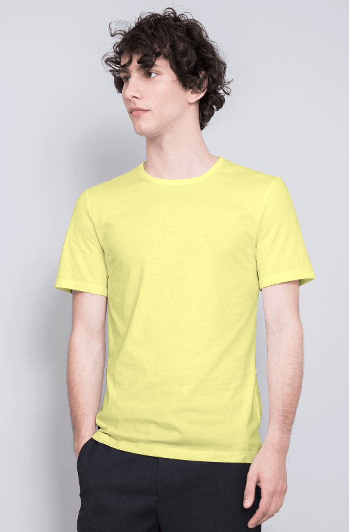 Butter Yellow Plain T-Shirt for Men