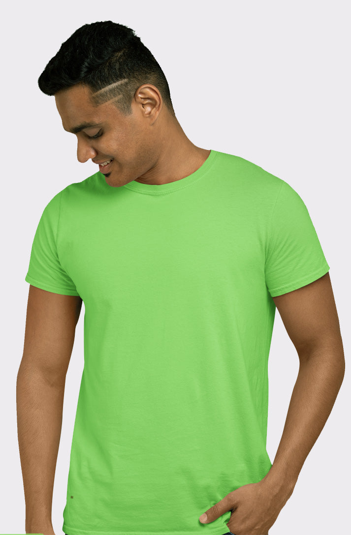 Liril Green Plain T-Shirt for Men