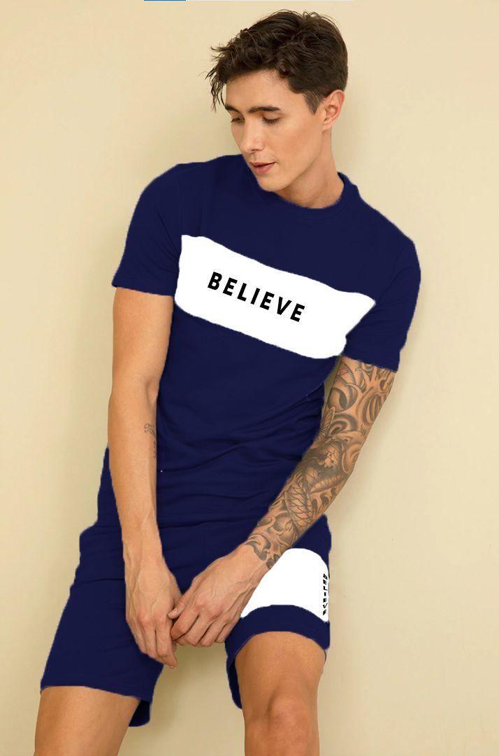 Polyester Printed  Active T-Shirt with Shorts